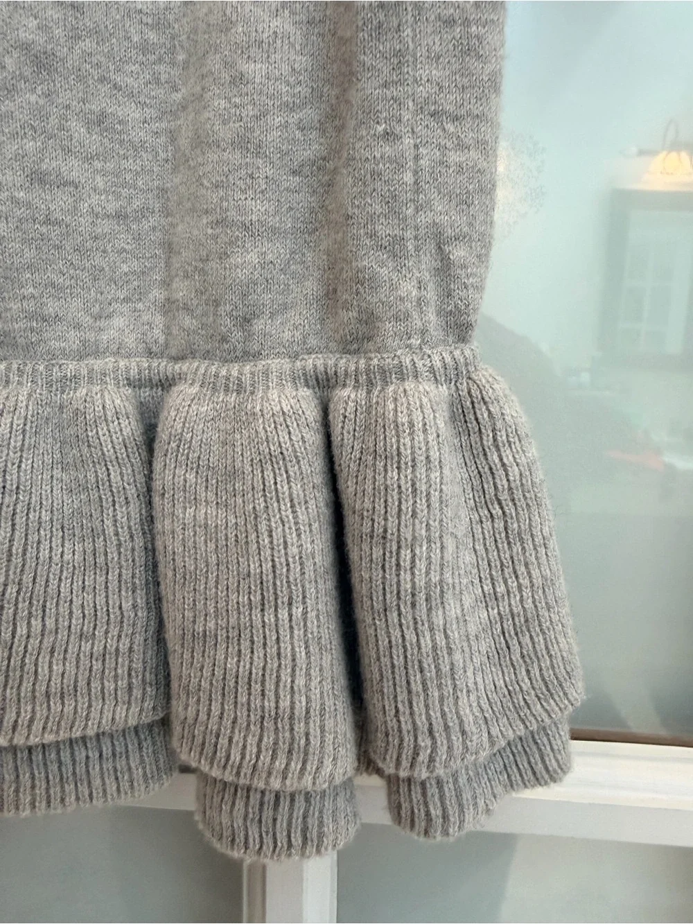 J. Crew Women’s Gray Chic Wool Blume Midi Stretch Skirt With Ruffle Size 14
